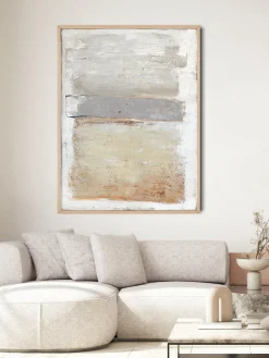 Cuadro en lienzo pintado a mano Scenario, marco de madera