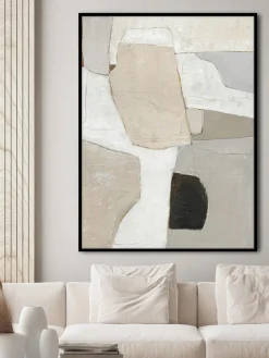 Cuadro en lienzo pintado a mano Accurate, marco de madera