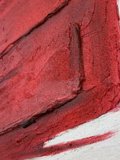 Cuadro en lienzo pintado a mano Racing Red, marco de madera