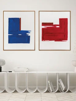 Cuadro en lienzo pintado a mano Racing Red, marco de madera