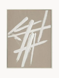 Cuadro en lienzo pintado a mano Cross, marco de madera