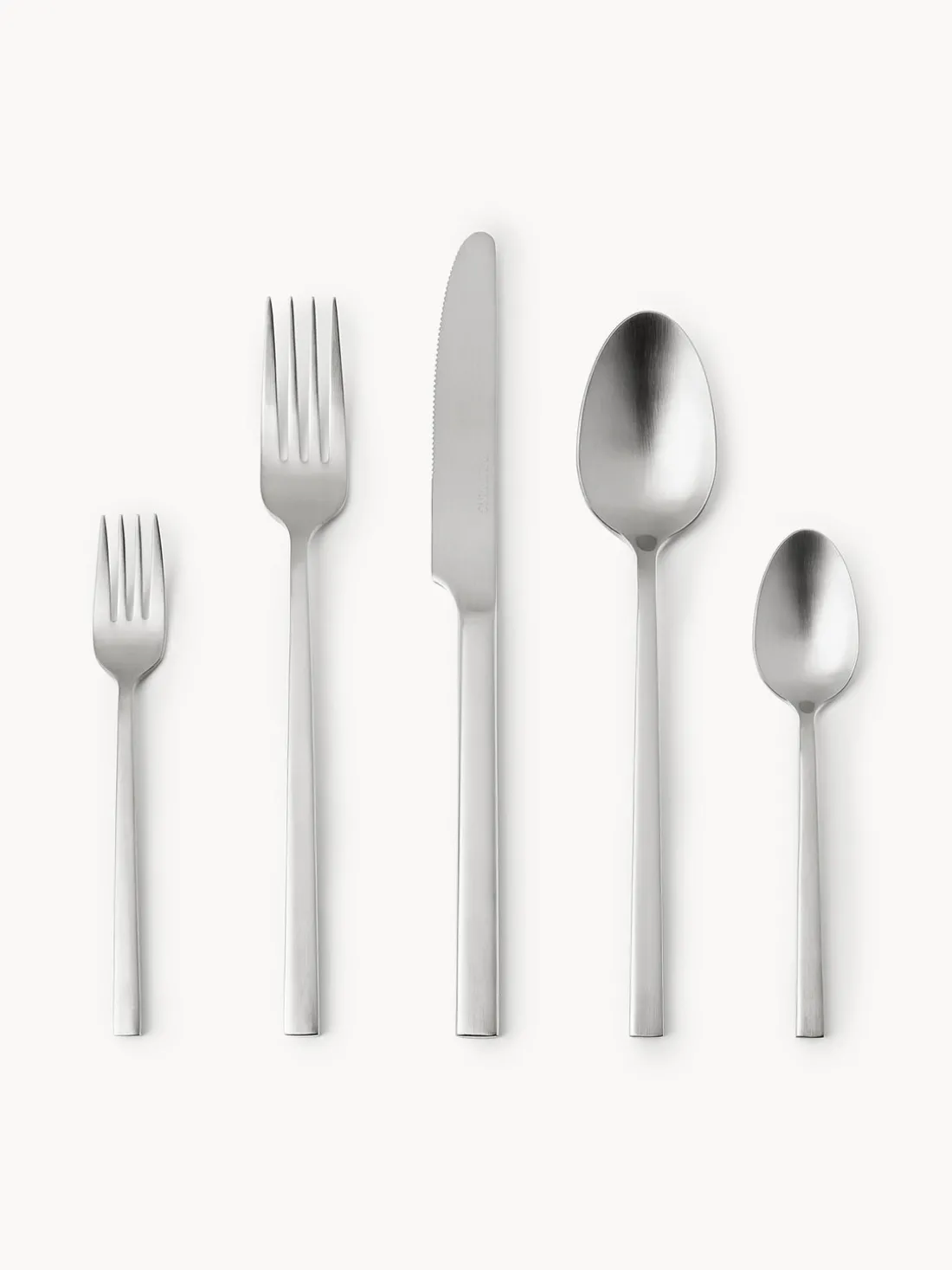 Cubertería mate Shine, tamaños diferentes