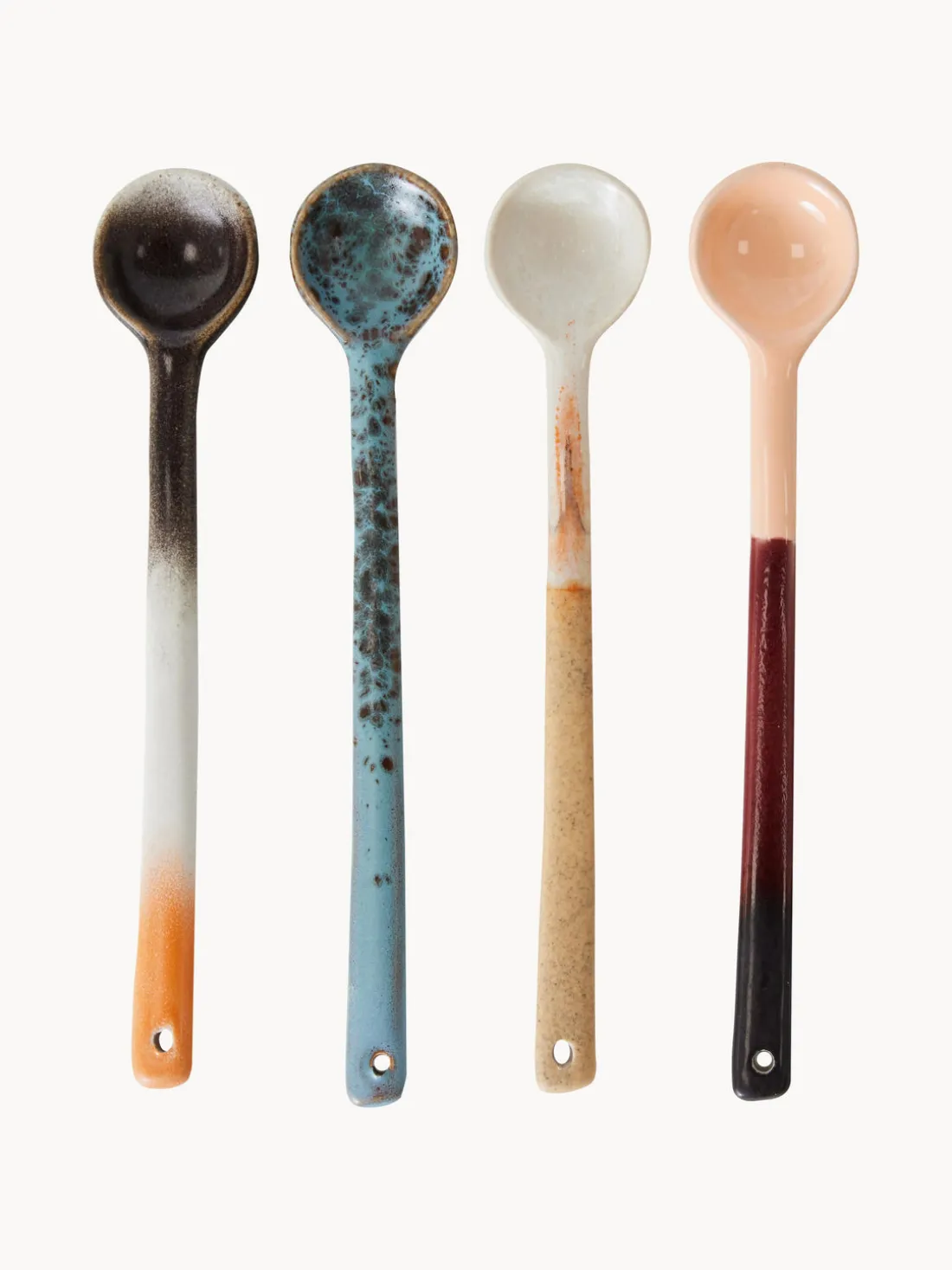 Cucharas artesanales con esmalte reactivo 70s