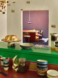 Cuencos pintados a mano de gres 70's, 4 uds.