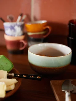 Cuencos pintados a mano de gres 70's, 4 uds.