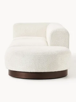 Diván modular de borreguillo bouclé con reposapiés Natalie