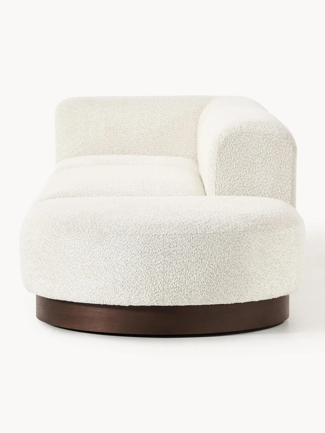 Diván modular de borreguillo bouclé con reposapiés Natalie