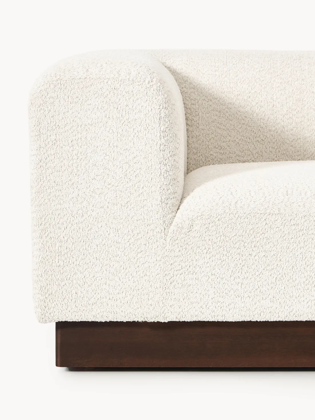 Diván modular de borreguillo bouclé con reposapiés Natalie