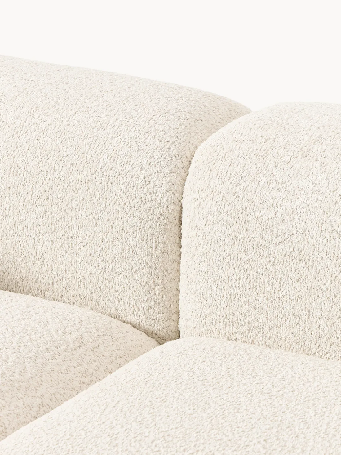 Diván modular de borreguillo bouclé con reposapiés Natalie