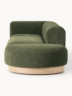 Diván modular de borreguillo bouclé con reposapiés Natalie