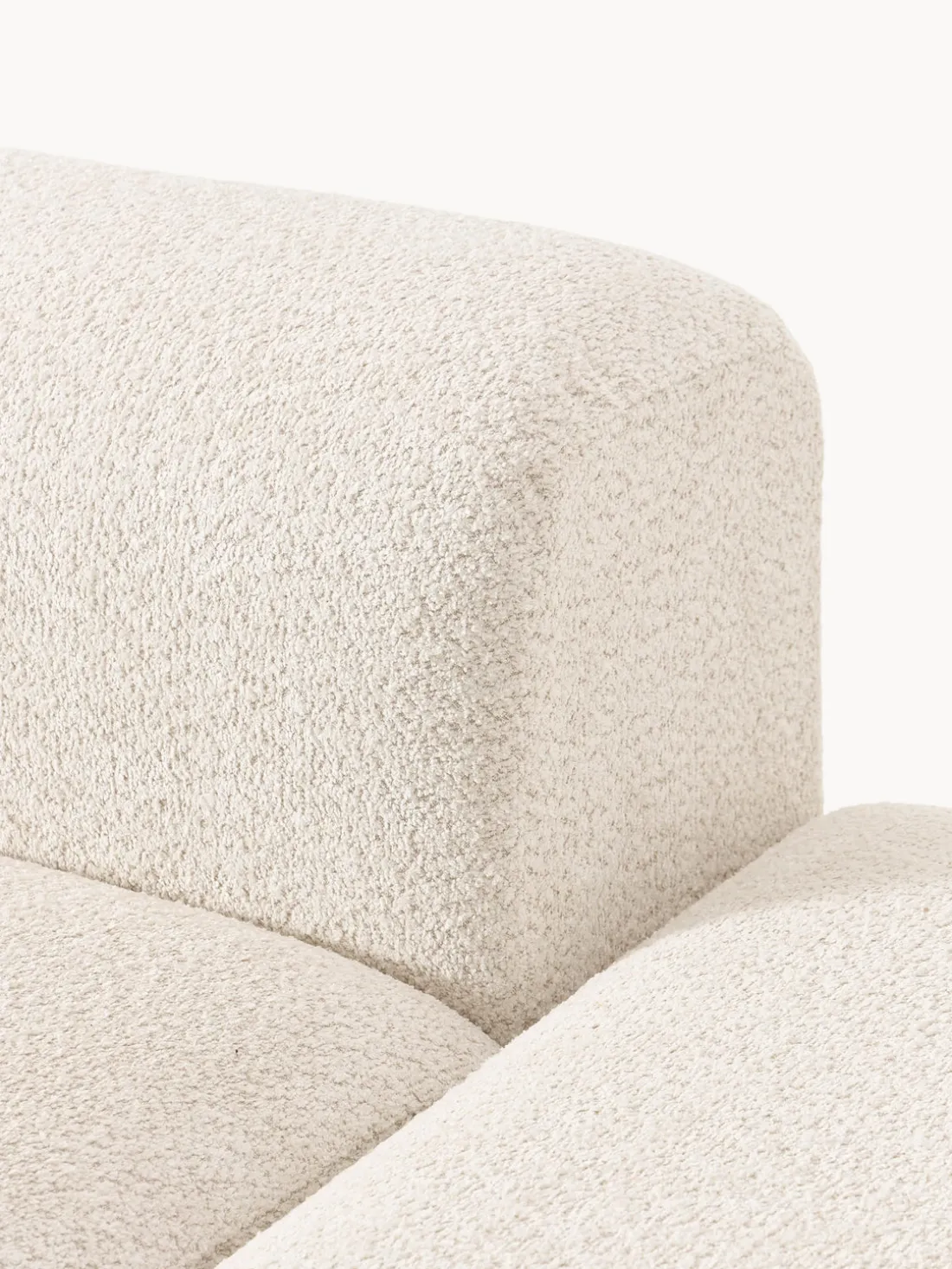 Diván modular de borreguillo bouclé con reposapiés Natalie