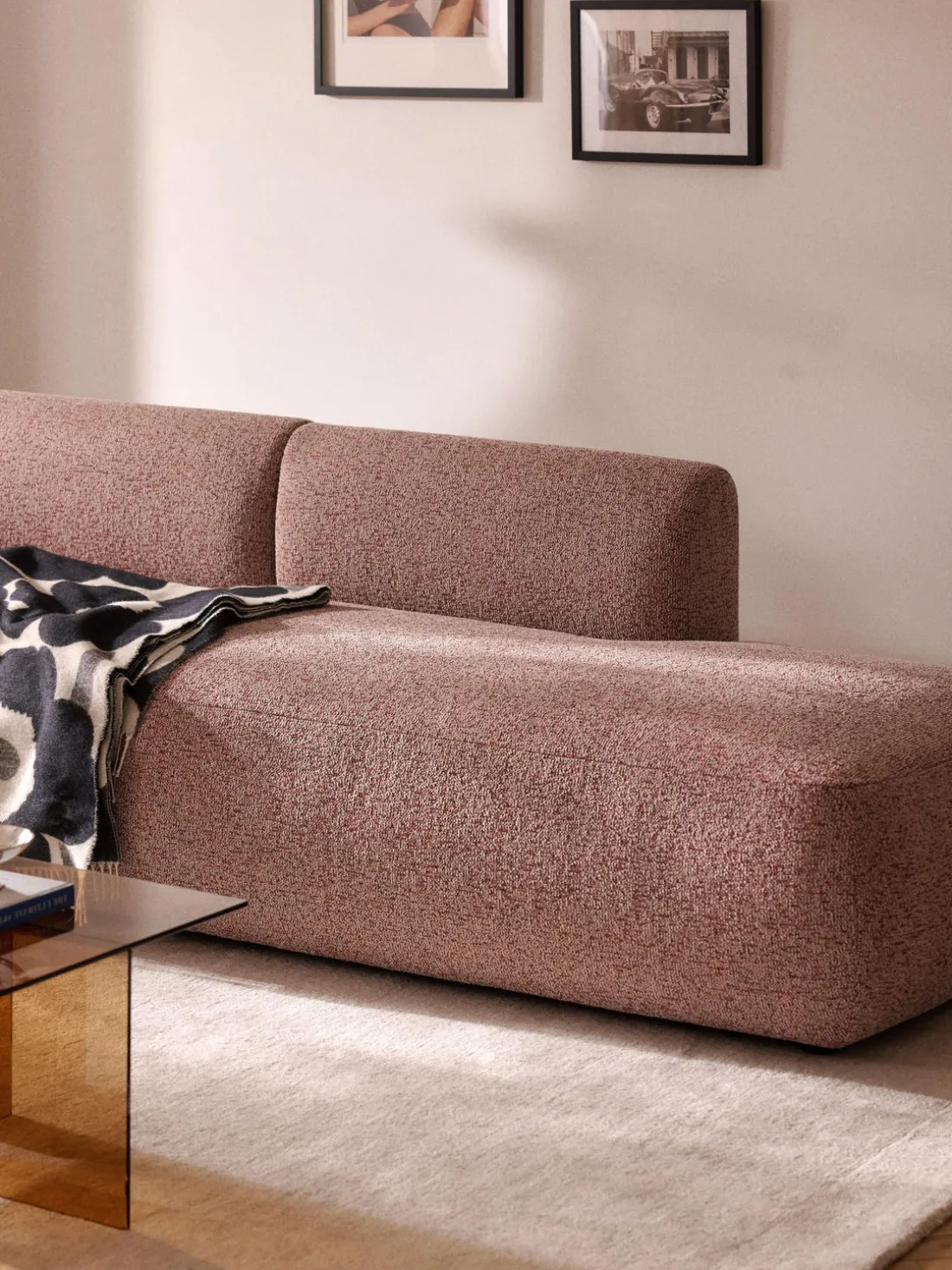 Diván modular en tejido bouclé Sofia