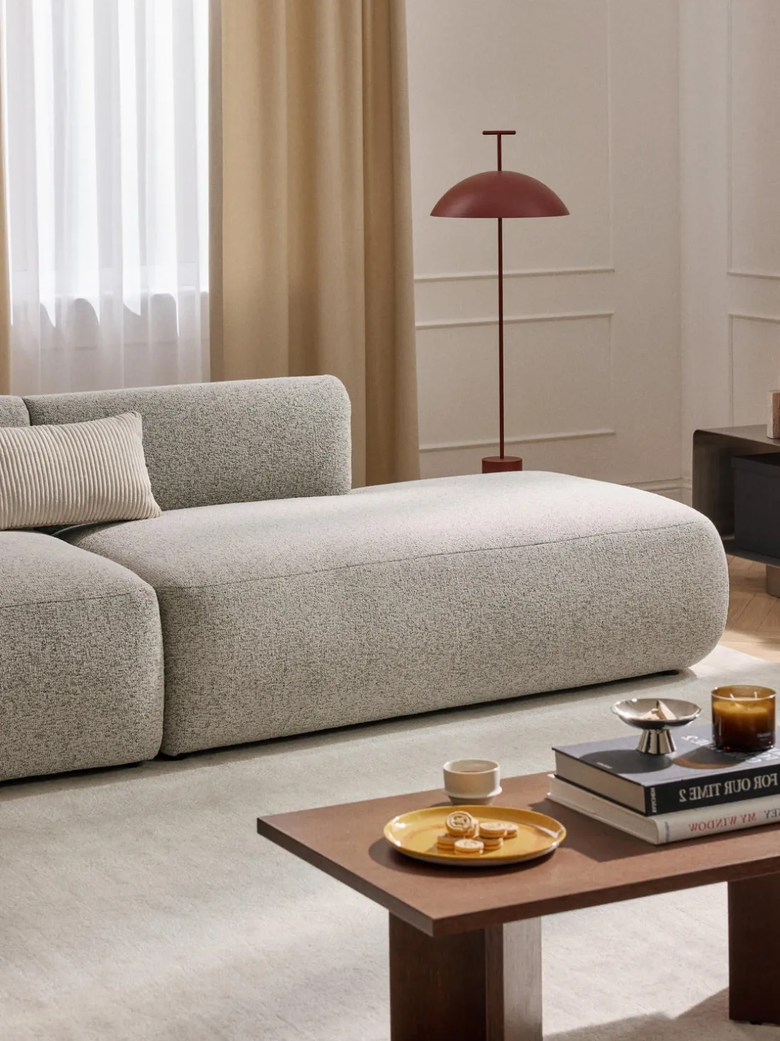 Diván modular en tejido bouclé Sofia