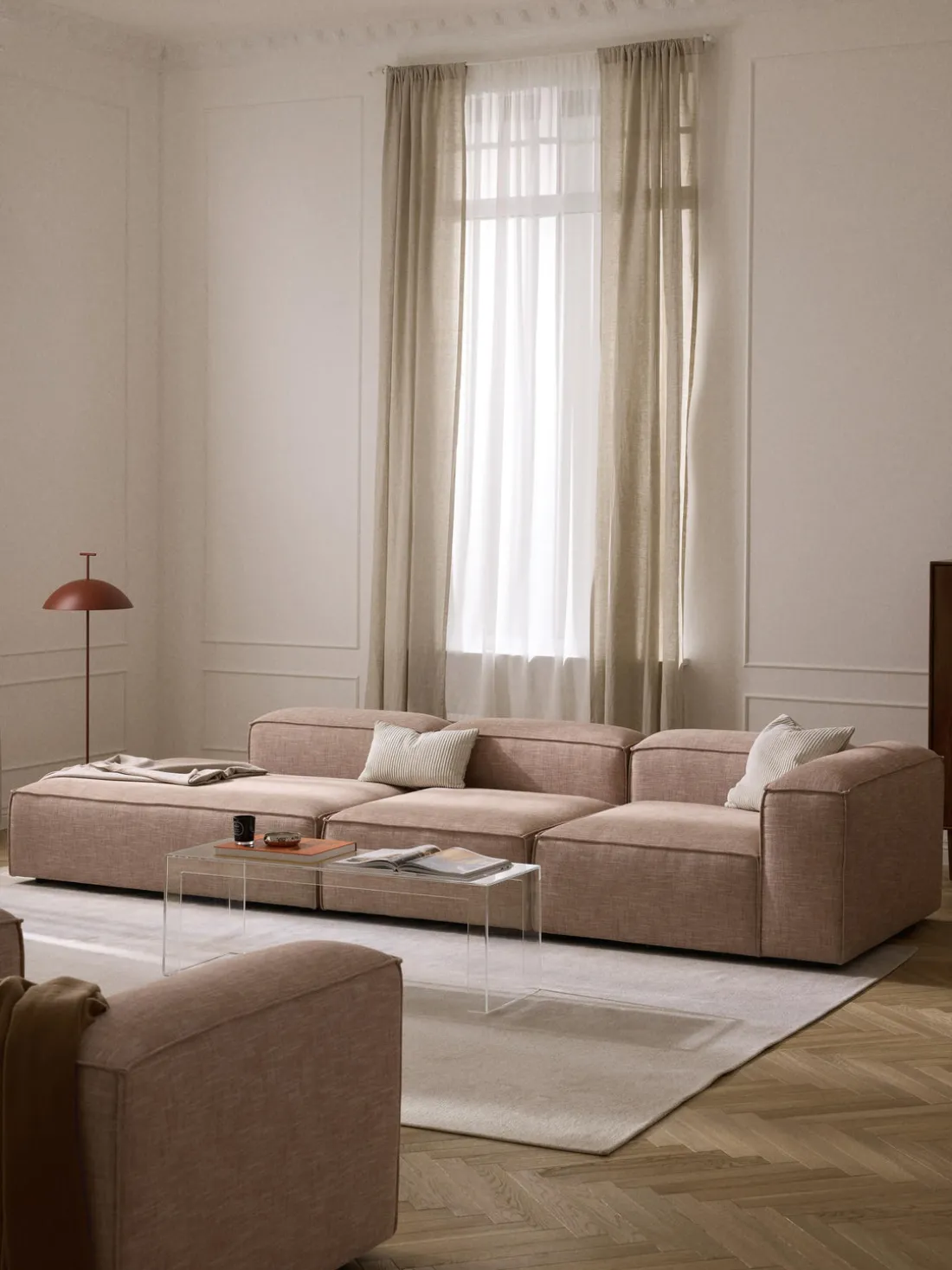 Diván modular grande de mezcla de lino Lennon