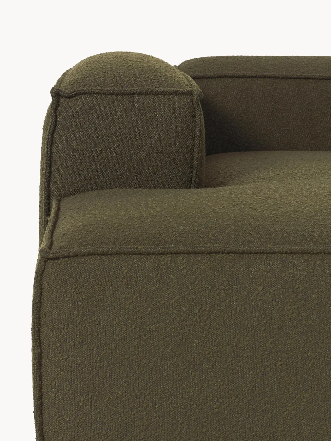 Diván rinconero modular en tejido bouclé Lennon