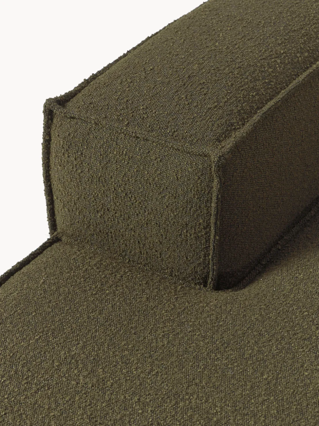 Diván rinconero modular en tejido bouclé Lennon