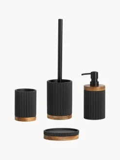 Escobilla de baño con adorno de madera Laura