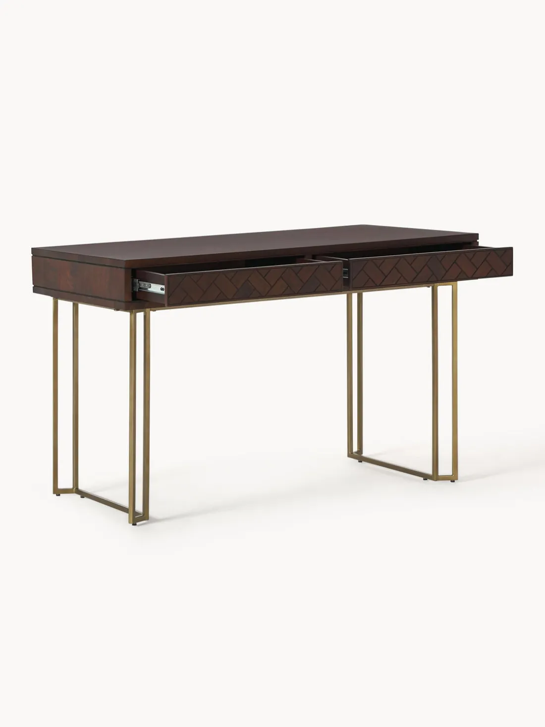 Escritorio de madera de mango con diseño de espiga Luca