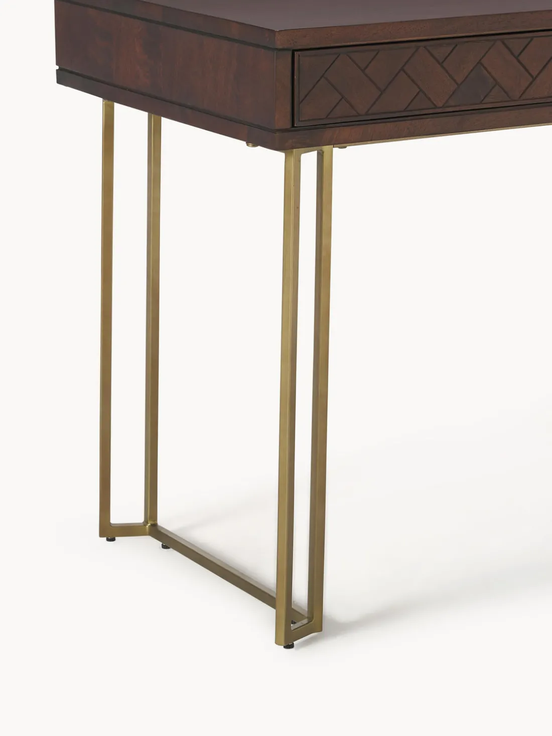 Escritorio de madera de mango con diseño de espiga Luca