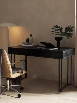 Escritorio de madera de mango con cajón Luca