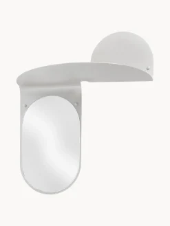 Espejo de pared artesanal con estante Flip