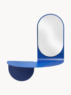 Espejo de pared artesanal con estante Flip