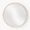 Espejo de pared redondo con marco de madera de roble Avery