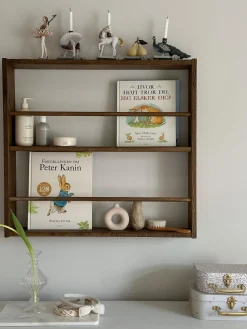 Estante de pared artesanal de madera de roble Eli