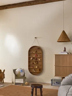 Estante de pared de madera de roble Dorm