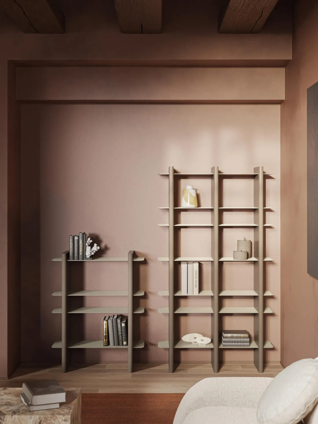 Estantería alta con elementos de metal Rami