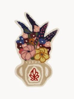 Felpudo artesanal de lana mullida Flower Vase