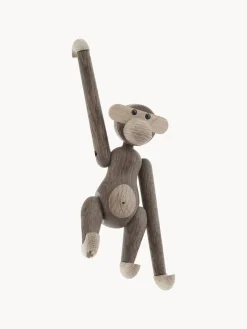 Figura decorativa de diseño de madera de roble Monkey, 19 cm