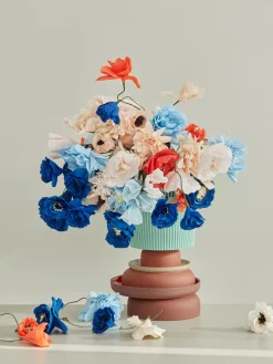 Flor artificial artesanal Ice Poppy