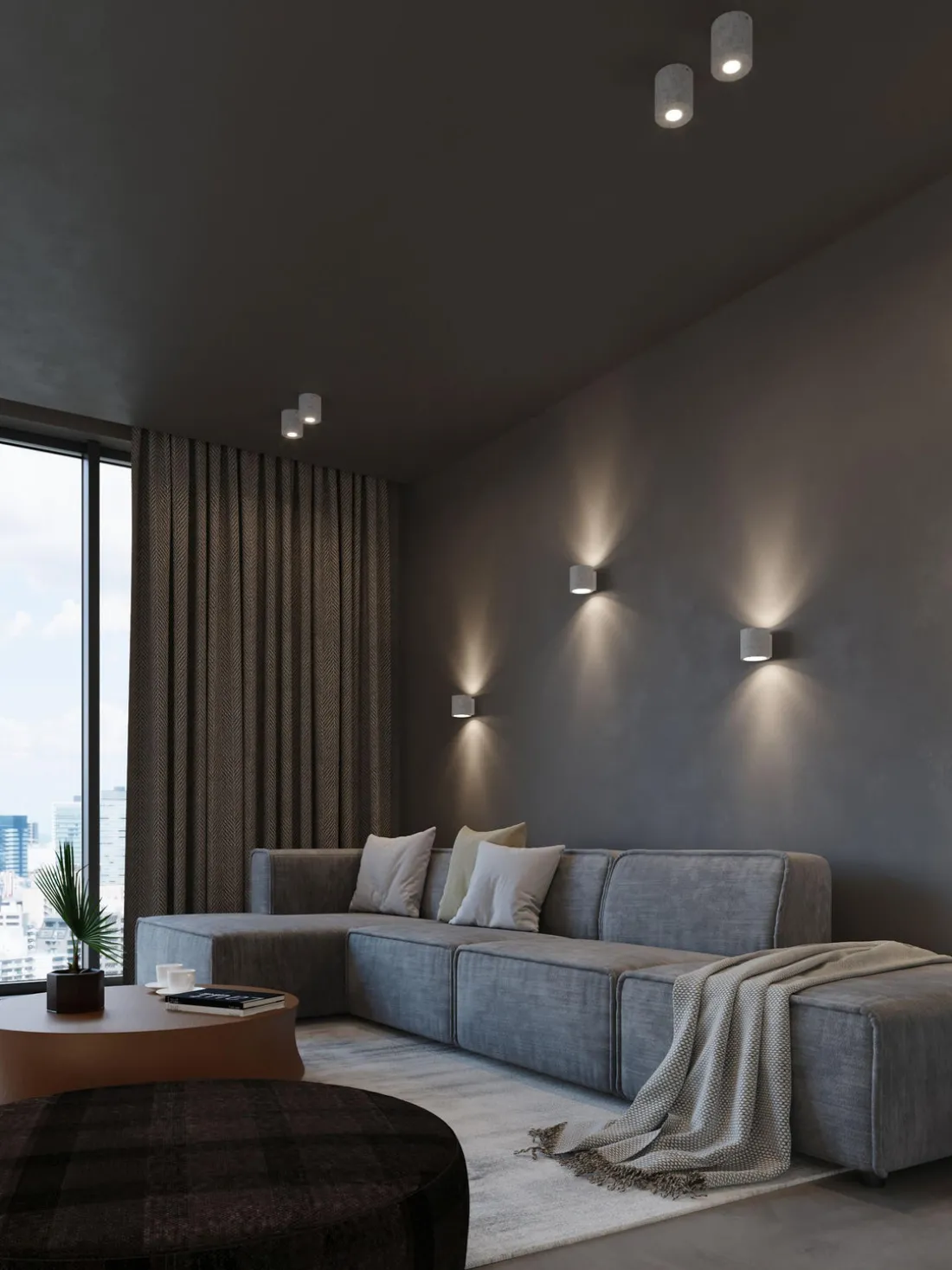 Foco artesanal de cemento Rosalia