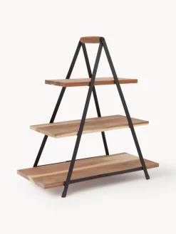 Fuente 3 pisos de madera de acacia Serve