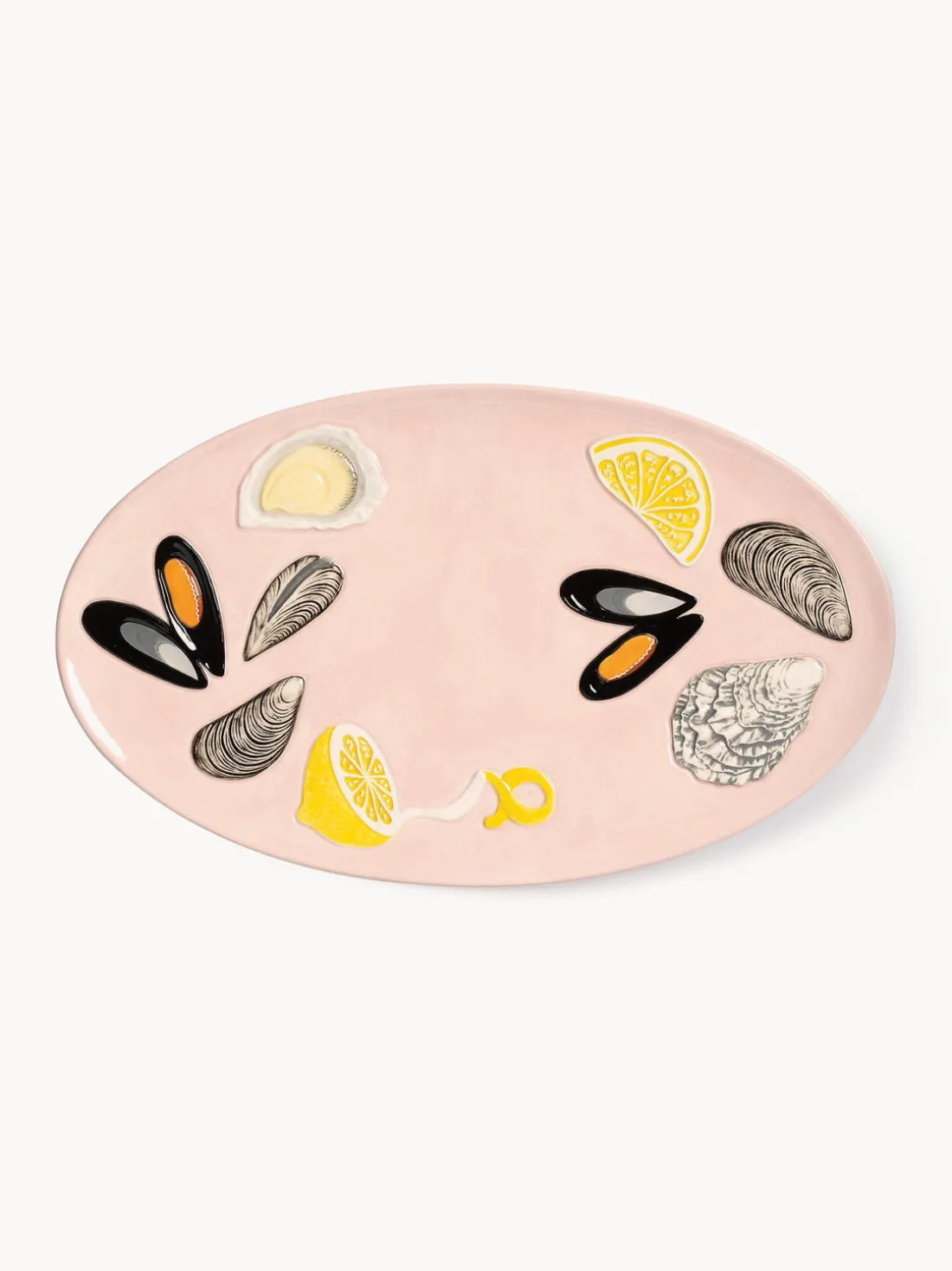 Fuente artesanal de dolomita De La Mer, 33 x 20 cm