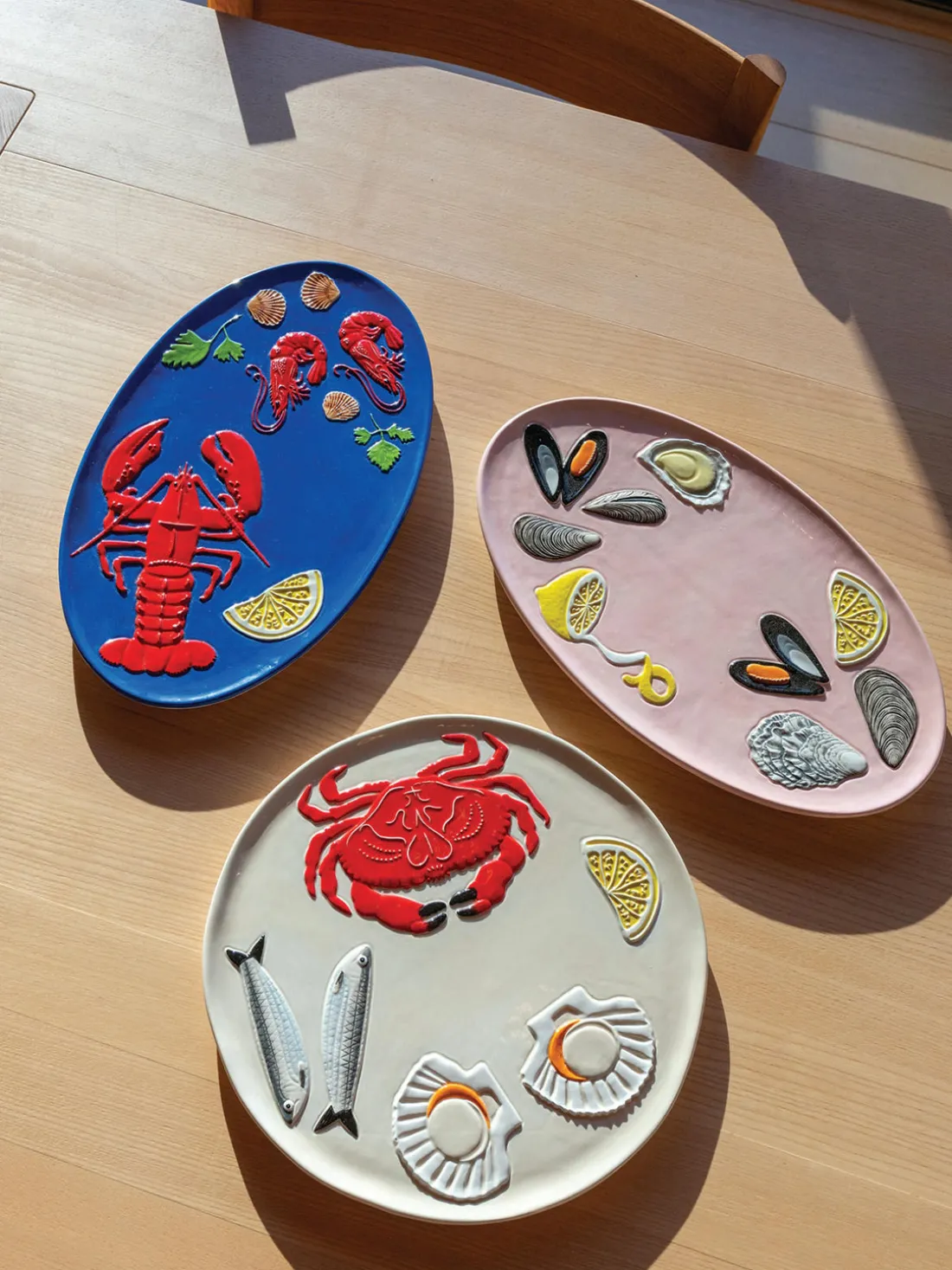 Fuente artesanal de dolomita De La Mer, 33 x 20 cm