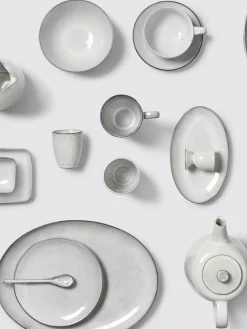 Fuente artesanal de gres Nordic Sand, 30 cm