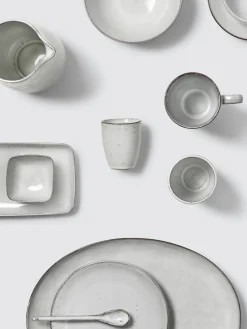 Fuente artesanal de gres Nordic Sand, 35 cm