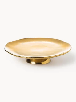 Fuente para postre de porcelana con borde irregular dorado Edge