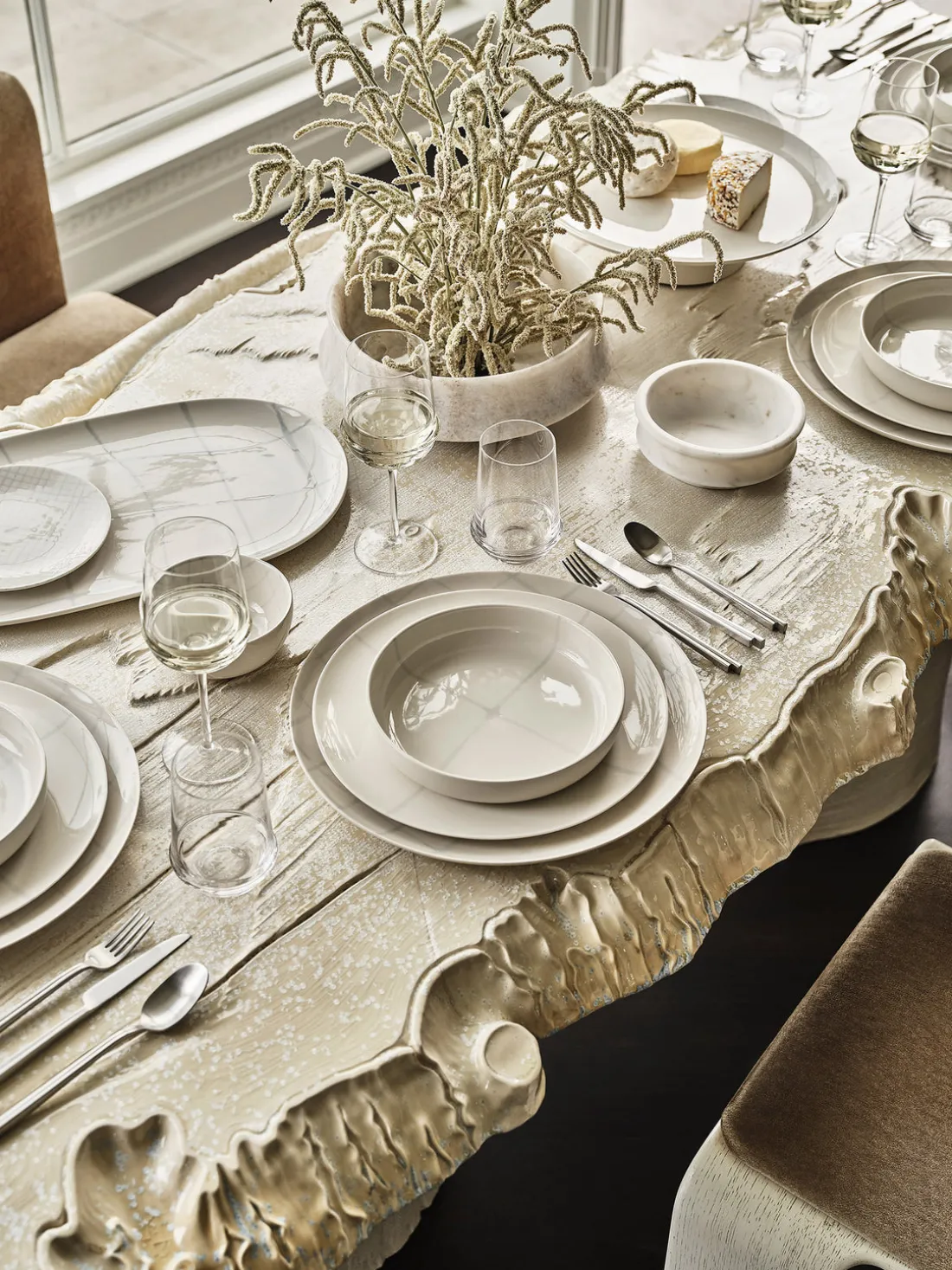 Fuente para tartas de porcelana con esmalte reactivo Zuma