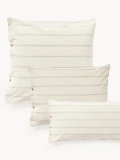 Funda de almohada de algodón lavado a rayas Caspian