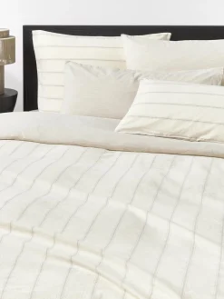 Funda de almohada de algodón lavado a rayas Caspian