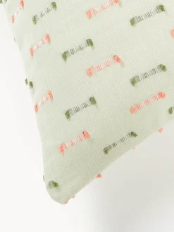 Funda de almohada de algodón con flecos con mechones Lenja