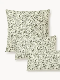 Funda de almohada de algodón lavado con fino estampado floral Nolana