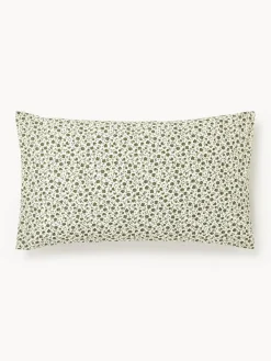 Funda de almohada de algodón lavado con fino estampado floral Nolana