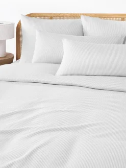 Funda de almohada de franela con rayas finas Javon