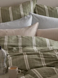 Funda de almohada de franela a rayas Belinda