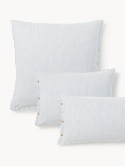 Funda de almohada de lino lavado con rayas finas Rinna