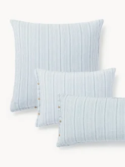 Funda de almohada de lino lavado con rayas Telma